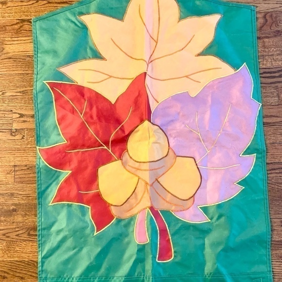 Falling Leaves Acorns Fall Autumn Applique Large Outdoor House Garden Flag - Picture 2 of 3